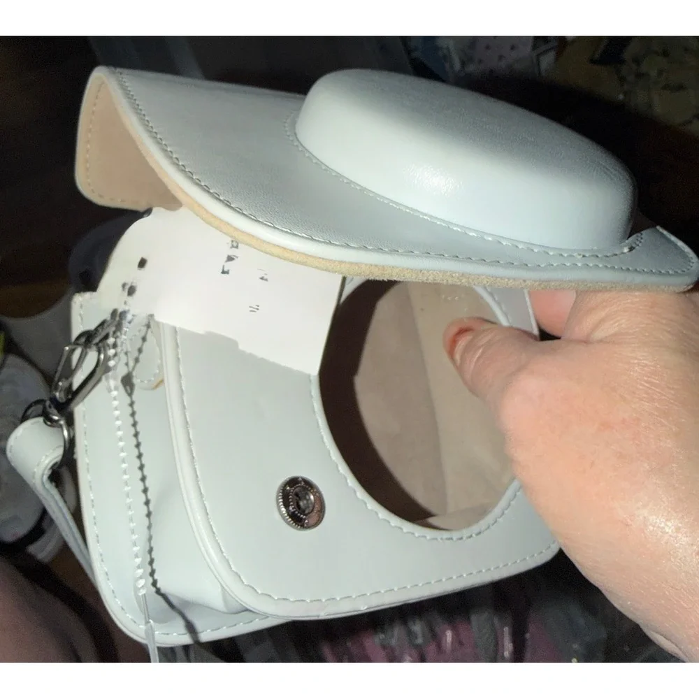 Fujifilm Instax Mini 11 Camera Case Ice White Excellent Vegan Leather Strap